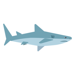 Shark jaw tail flipper rounded flat PNG Design