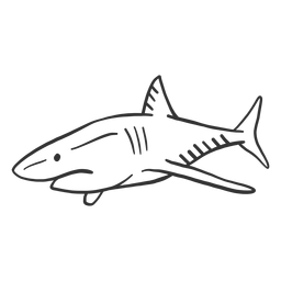 Shark Tail Fin Doodle PNG & SVG Design For T-Shirts