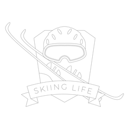 Skiing life mask ski badge line PNG Design