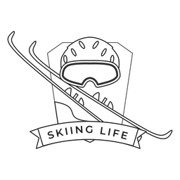 Ski Lebensmaske Ski Abzeichen Schlaganfall PNG-Design