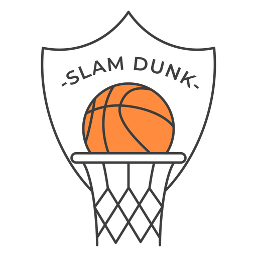 Slam dung ball rim colored badge sticker PNG Design