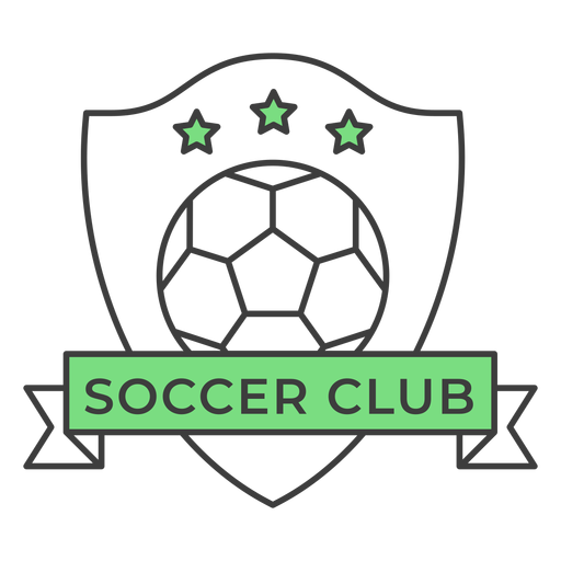 Etiqueta engomada coloreada estrella de la bola del club de fútbol Diseño PNG