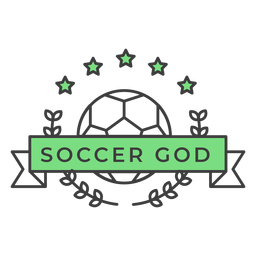 Soccer god ball star branch colored badge sticker PNG Design