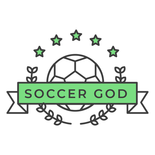Etiqueta engomada coloreada de la insignia de la rama de la estrella de la bola de dios del fútbol Diseño PNG