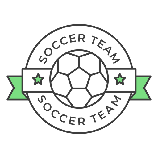 Soccer team ball star colored badge sticker PNG Design