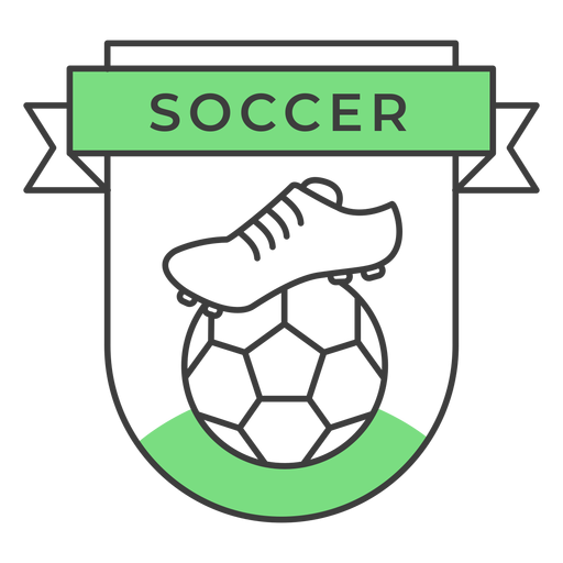 Etiqueta engomada coloreada de la insignia del balón de fútbol Diseño PNG