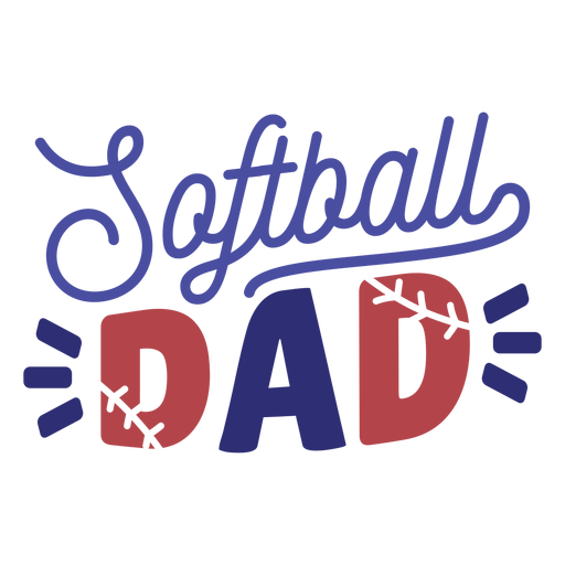 Softball Papa Stich Abzeichen Aufkleber PNG-Design