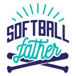 Etiqueta engomada de la insignia del bate del padre del softbol Diseño PNG