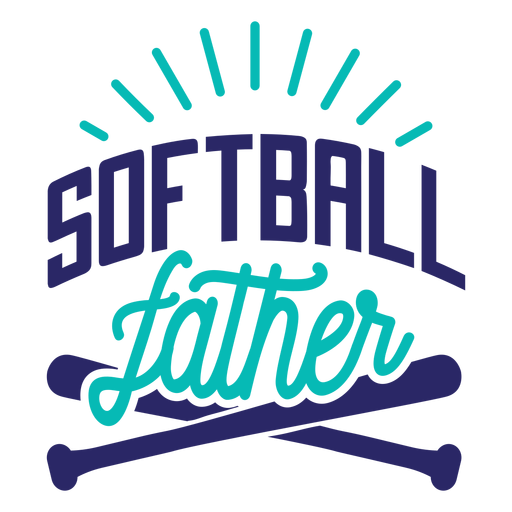 Softball father bat badge sticker PNG Design