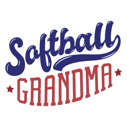 Softball grandma star badge sticker