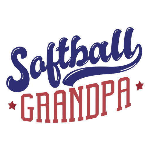 Softball grandpa quote badge sticker PNG Design