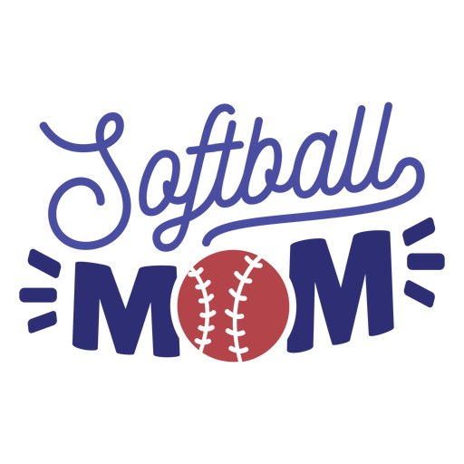 Softball mom stitch badge sticker PNG Design