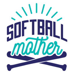 Etiqueta engomada de la insignia del murciélago de la madre del softbol Diseño PNG