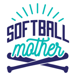 Softball mother bat badge sticker PNG Design