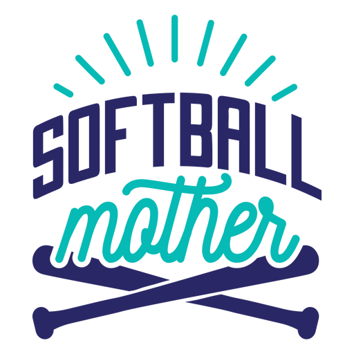 Softball mother bat badge sticker PNG Design