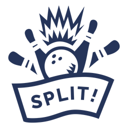 Split bowling ball skittle badge sticker Transparent PNG