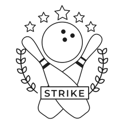 Schlag Kegelball Stern Zweig Abzeichen Schlaganfall PNG-Design