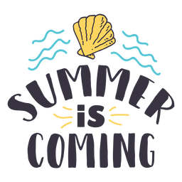 Summer is coming shell wave badge sticker PNG Design