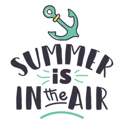 Summer is in the air anchor badge sticker PNG Design
