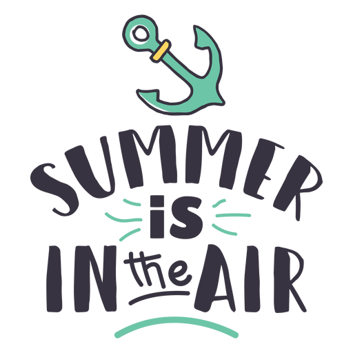 Summer is in the air anchor badge sticker PNG Design