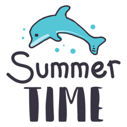Sommerzeit Delphin Abzeichen Aufkleber PNG-Design