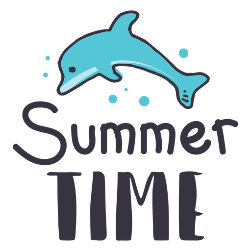 Download Summer time dolphin badge sticker - Transparent PNG & SVG ...