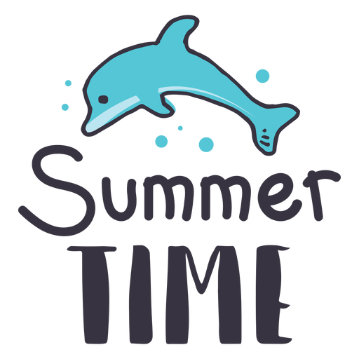 Summer time dolphin badge sticker PNG Design