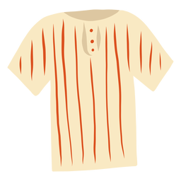 T shirt stripe button flat PNG Design