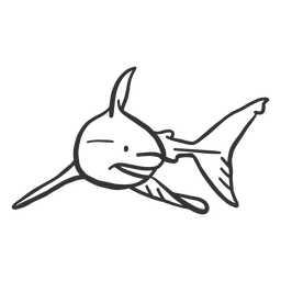 Rabisco de barbatana de tubarão Desenho PNG