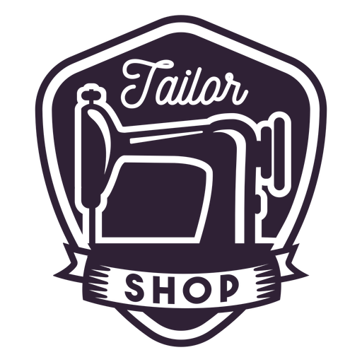 Tailor shop sewing machine needle badge sticker PNG Design