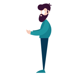 Óculos de professor barba calça jaqueta plana Desenho PNG