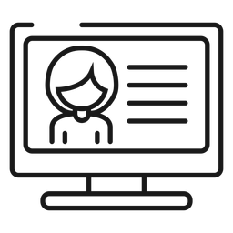 Tela do professor professor explicação monitor traço Desenho PNG