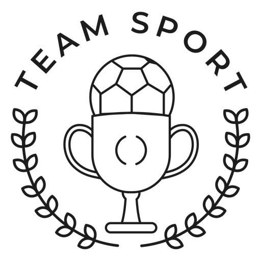 Team sport ball cup branch badge stroke PNG Design