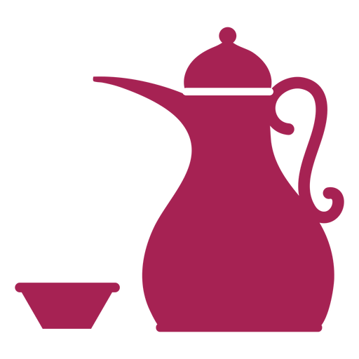 Teapot kettle coffee pot tea bowl silhouette PNG Design