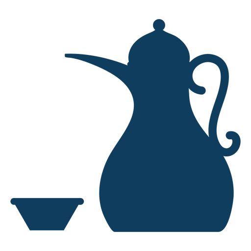 Teapot kettle tea bowl coffee pot silhouette PNG Design