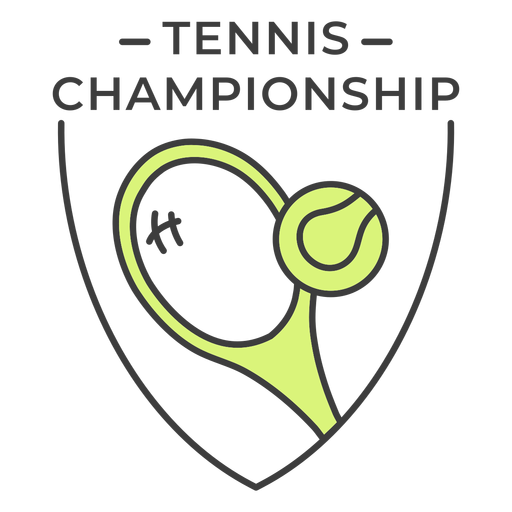Tennis championship racket ball colored badge sticker PNG Design