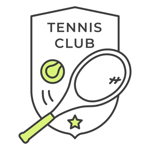 Tennis club racket ball star colored badge sticker PNG Design