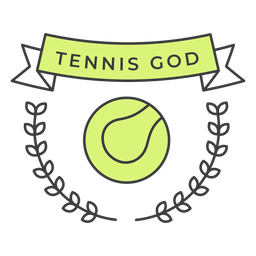 Tennis god ball branch colored badge sticker PNG Design
