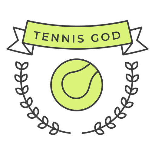 Etiqueta engomada coloreada de la insignia de la rama de la bola de dios del tenis