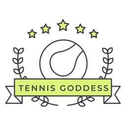 Tennis goddess ball star branch colored badge sticker