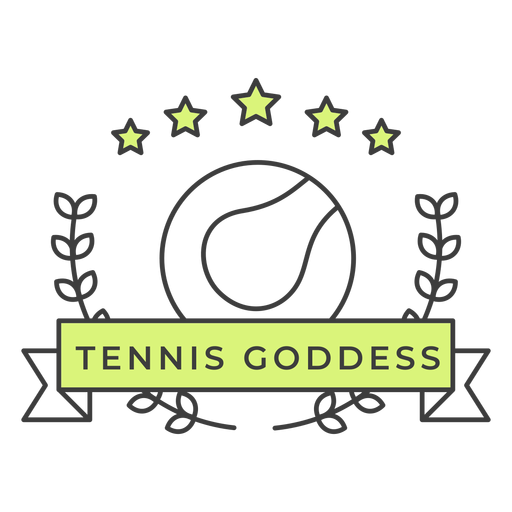 Tennis goddess ball star branch colored badge sticker PNG Design