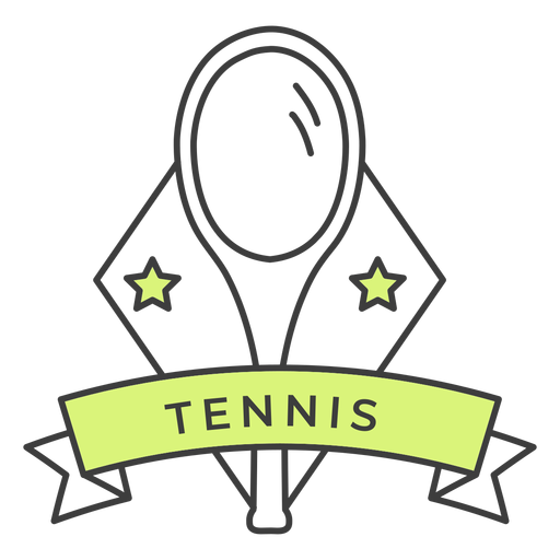 Tennis racket star colored badge sticker