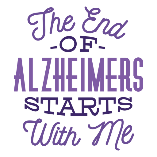 The end of alzheimers stop with me badge sticker PNG Design