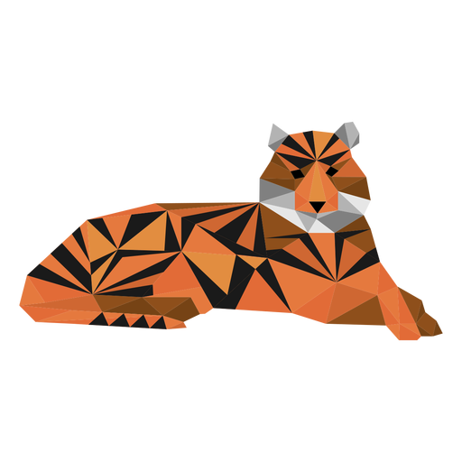 Tiger Streifen Maulkorb Schwanz Low Poly PNG-Design
