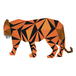 Cauda de listra tigre baixo poli Desenho PNG