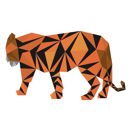 Tiger stripe tail low poly PNG Design