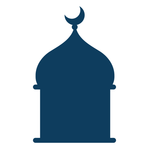 Tower mosque dome crescent silhouette PNG Design