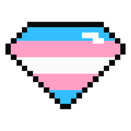 Transgender Brillant Diamantstreifen Pixel flach PNG-Design