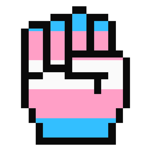 Transgender hand finger fist stripe pixel flat PNG Design