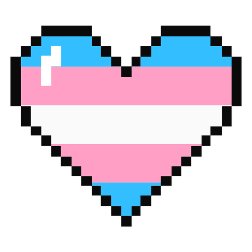 Transgender heart stripe pixel flat